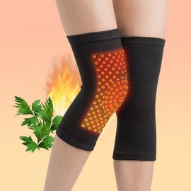 Protective heating band 1 set Knee self-heating knee protector joint heating knee pad 01Fever Knee-Black 3ea
