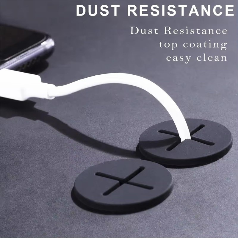 12 Pcs Black Rubber Grommets 20mm Cable Cord Grommet Desk