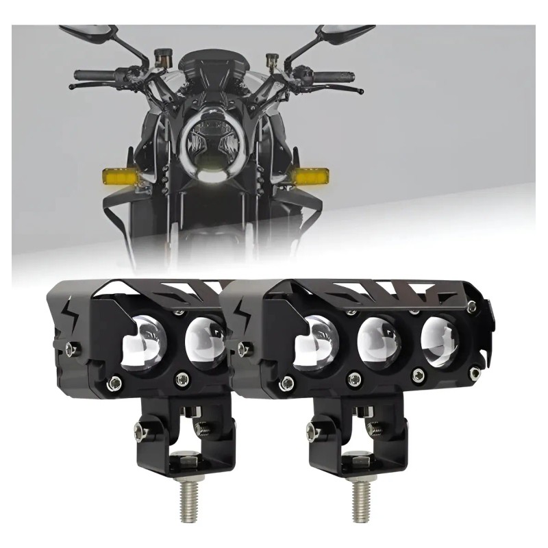 2pzs Faros Auxiliares 3 Modos Doble Color Led Para Auto