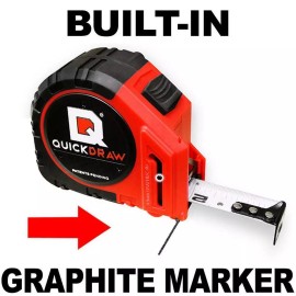 Quickdraw 25 ft. Pro Easy Read Self Marking Tape Measure w/ Graphite Marker