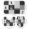 4PCS/Set Modern Golfer Golf Ball Patchwork Black Shower Curtain 72W