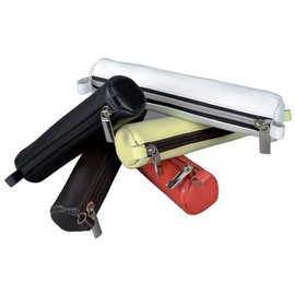 Alassio 43048 Pencil Case Real Leather Lime Green Approx. 19 x 3.5 cm Round Pencil Case for Writing Instruments Large Pencil Case with Zip, Green, Modern