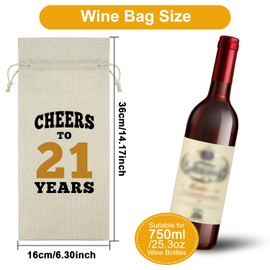 21st Birthday Gifts for Women Men Wine Bag Gifts for Wine Lovers Birthday Gifts for 21 Year Old Girls Boys Turning 21 Gifts for Friends Colleague Coworkers Wine Accessories Gifts for Wine Lovers
