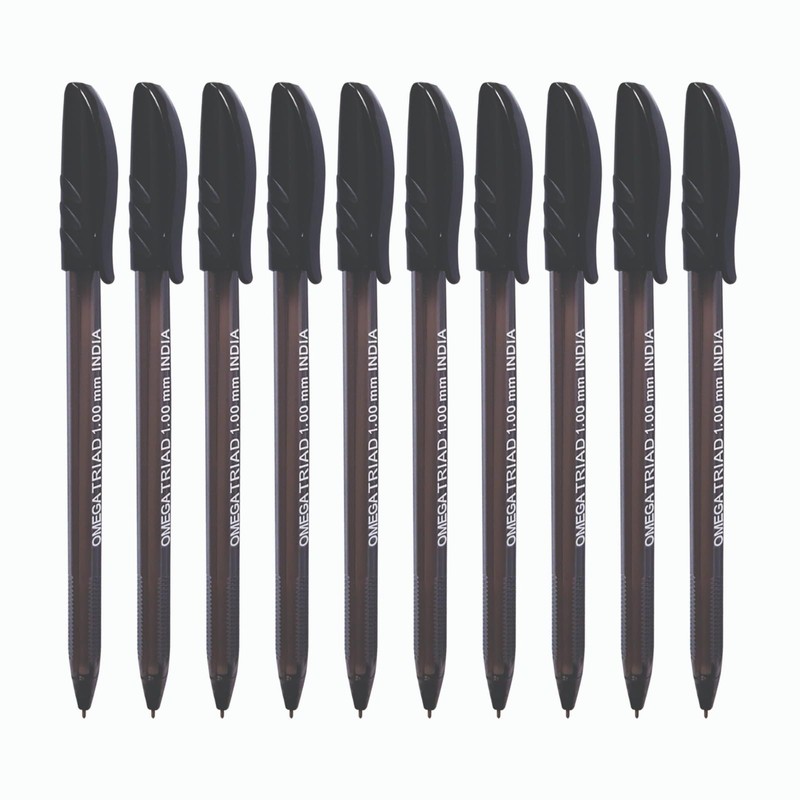 OMEGA Triad Tint Ballpoint Pens, BLACK, Medium Point (1.0 mm),