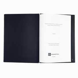 Bindertek Bindertek Faux Leather Springback Thesis Binder - Blue, 1" Spine Width, 150 Sheet Capacity, High-Tension Spring Clamp Style, Perfect for Thesis Work, Legal Documents, Menus, Portfolios, Photography