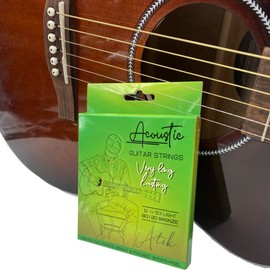 ATIK Acoustic Guitar Strings Acoustic 12 to 53 Light 80/20 Bronze. Protective Coating. Long Life. Corrosion Resistance. Very Long Lasting. Guitar Accessories. Cordes Guitare Acoustique