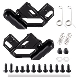 RCMAZO RC Aluminum Rear Axle Holder Suspension Mount Hanger (Spring Loaded) for Tamiya RC 57409 58347 Lunch Box Chassis Replacement Upgrade Parts (Black)