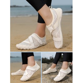 Zapatos de Agua para Hombre y Mujer, Calzados Antideslizante para Natación, Playa, Zapatos Acuáticos Descalzos Transpirable y Secado Rápido para Kayak, Buceo, Surf, Yoga, Swim, Water Sport(Beige)