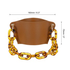 sourcing map Water Bottle Carrier Holder with Acrylic Strap, 160x75mm PU Leather Tumbler Holder Coffee Cup Holder Water Bottle Sleeve Bag for Camping Walking Hiking, Brown