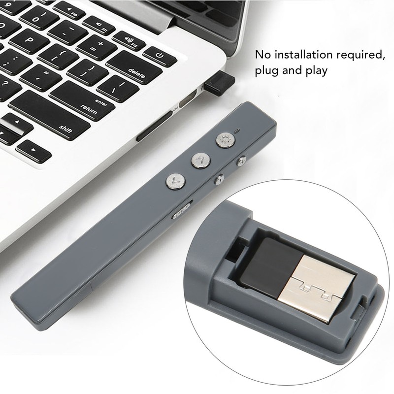 Presentation Clicker 2.402GHz to 2.483GHz Ergonomic Plug and Play Wireless