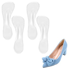 2 Paar Antirutsch Geleinlagen Damen, Selbstklebende Rutschfeste Einlegesohlen, 3/4 Transparente Komfort Schuheinlagen,Weiche Einlegesohlen, Linderung von Fußschmerzen für Pumps Sandalen Flats