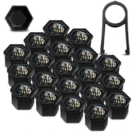 Biomar Labs Set of 20pcs Car Wheel Nut Caps Bolt Cover 19mm Universal with Removal Tool Skull LC 25