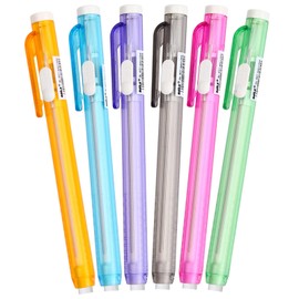 6-Colour Retractable Eraser Pen Set, Refillable, Ideal for Children and Students