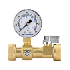 MEASUREMAN Air Over Water Test Kit, 2” Dial, 0-300 PSI, 1/4” NPT Top Mount with 3/4” Female Hose Connection for Leak Detection and Pressure Testing