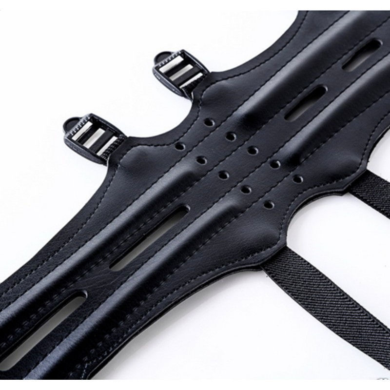 SOSOSHOT Archery Leather Arm Guard Long 4Straps Forearm Protective Gear