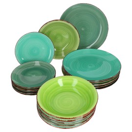 MamboCat 18-Piece Plate set Blue Baita – Green Baita Vario