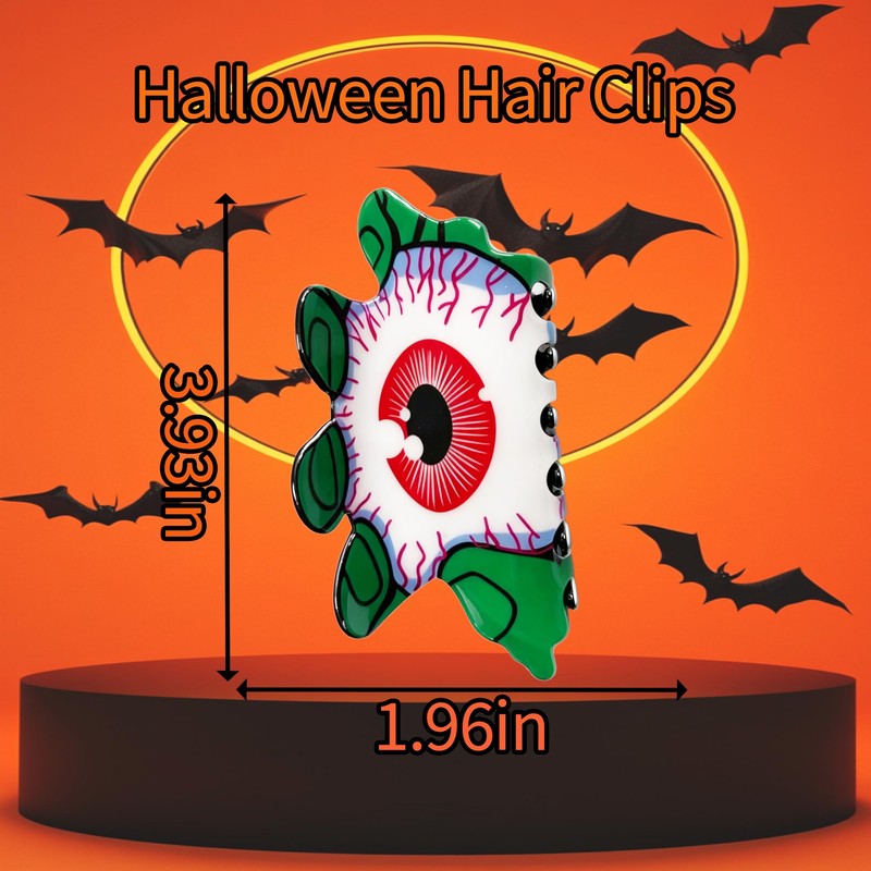 Halloween Spooky Hair Claw Clips with Creepy Evil Eye Monster