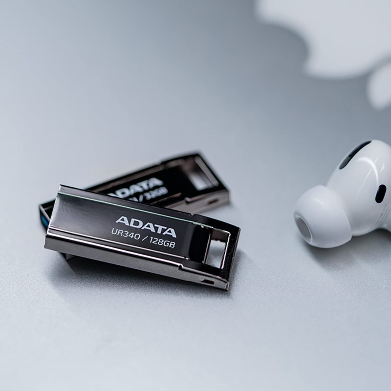 ADATA Memoria USB UR340, 64GB, USB 3.2, Lectura 100 MB/s,
