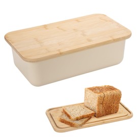 Ajrwiiy Sourdough Bread Box - Proofing Box for Sourdough Bread Baking, Breads Storage Container with Wooden Cutting Board Lid, 7.5L Breads Holder for Kitchen Counter Corner, Cabinet to Storage