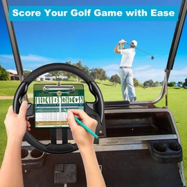 MOSNAI Golf Cart Scorecard Holder for 5/6 Hole Aftermarket Steering Wheel