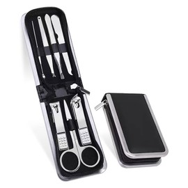 Topeetek Nail Clipper, 7 in 1 Manicure Set Kit Luxury Manicure Personal Care Professional Pedicure Set Grooming Kit for Men Husband Boyfriend Parents Women Elder Patient Nail Care-Black