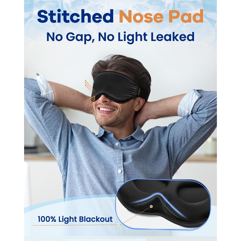 3D Contoured Cooling Eye Mask for Puffy Eyes Migraines (2