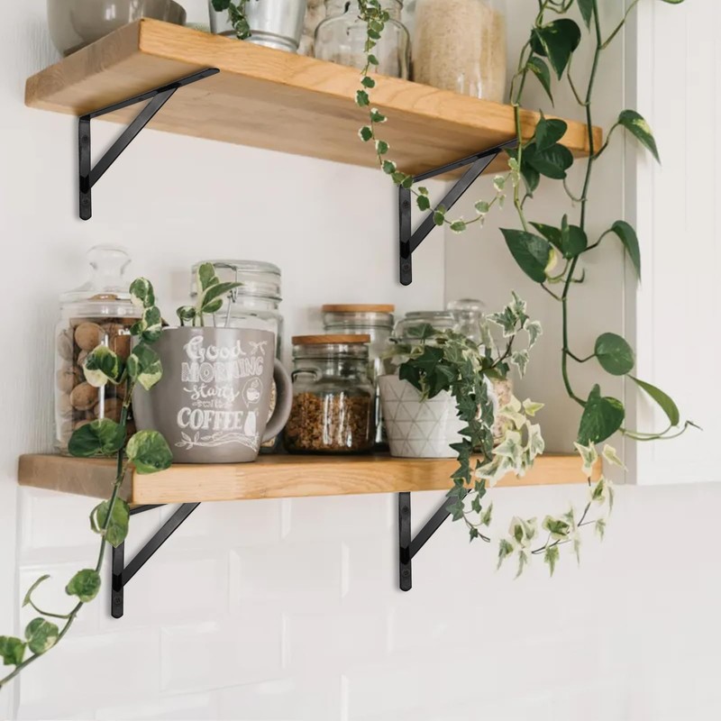 Hiceeden 12 Pack Heavy Duty Shelf Brackets, 8 in x