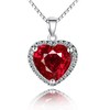 Navachi 925 Sterling Silver 18k White Gold Plated 3.7ct Heart