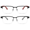 zooxsky 2 Pack Bifocal Metal Reading Glasses for Men,Classic Square