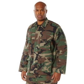 Rothco Rip-Stop BDU Shirt - Durable Uniform Essential in 100% Cotton Rip Stop (US, Alpha, X-Large, Regular, Regular, Woodland Camo)