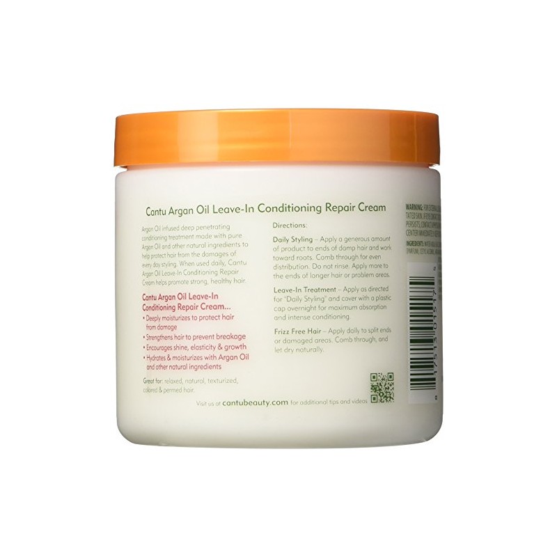 Cantu Argan Oil Leave-In Conditioner Repair Cream 16 Ounce (473ml)