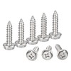 sourcing map Phillips Hex Washer Self Tapping Screws, M6 x