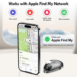 UtagPro GPS Tracker Hidden, Bluetooth Tracker Works with Apple Find My (iOS only), Waterproof, Lost Mode, No Monthly Fee, Mfi Certified, Suitable for Clothing, Shoes, Backpack, Luggage, Keys (Black)