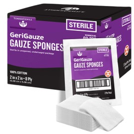 2x2 Gauze Sponges - 100 Gauze Pads Individually Wrapped in Packs of 2 for Medical Facilities, Wound Care, and First Aid - 8 Ply Woven Sterile Pads