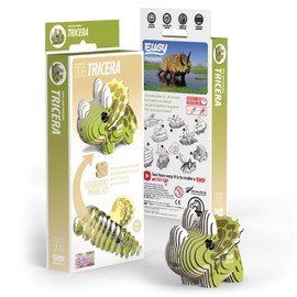 Eugy Triceratops Dinosaur 3D Puzzle, 25 Piece Eco-Friendly Educational Learning Puzzles for Kids 6+