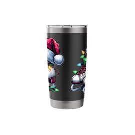 Ice Skating Ice Skater Figure Skating Shoes Christmas Hat Stainless Steel Insulated Tumbler