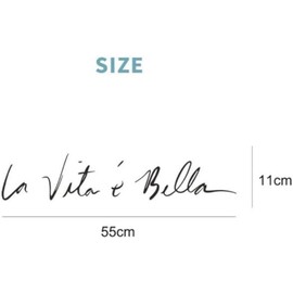 Vinil Decorativo accesorio de la frase La vida es bella Pegatinas de pared italianas para habitaciones Decoración del hogar Tatuajes de pared Dormitorio DIY Vinilo Mural