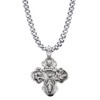 TrueFaithJewelry Sterling Silver 4 Way Medal Cross Pendant Necklace Religious