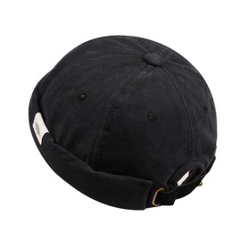 Clakllie Black Docker Hat Swag Brimless Hat Dockers Leon Skullcap Unisex Cotton Sailor Harbour Hat No Visor Beanie Hats,Black