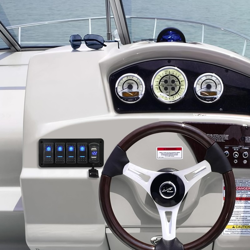 Chaoxinyizu Switch Panel, Waterproof Boat Switch, Car Boat, LED Voltmeter,