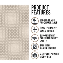 Shape28 Small Area Mat Ultra-Thin Kitchen Rug Entrance Mat with Non Slip Rubber Backing Size 20 inches x 16 inches Color Latte Design 6M