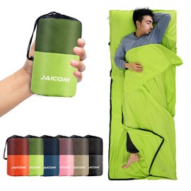 JAICOM Sleeping Bag, Ultralight Silk Sleeping Bag for Travel, Comfortable and Soft Sleeping Bag, Small Pack Size, Made of Microfibre, Ideal for Summer, Backpacking, Hotels and Huts