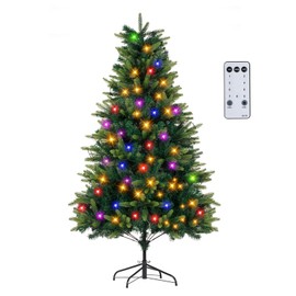 NALONE 6FT Pre-Lit Christmas Tree with Remote Control and Timer, Artificial Gradient Green Christmas Tree with 447 Tips, 250 Warm White/Multi-Color Lights, 9 Lighting Modes(Green Gradient Tree, 6 FT)