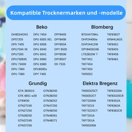 Pack of 8 Dryer Filters 2964840100 for Beko/Grundig/Elektra Bregenz/Blomberg/Tumble Dryer Heat Pump Dryer Replacement Parts (240 x 155 x 10 mm)