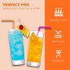 Jacent Flexible Disposable Drinking Straws, Bendable Plastic Neon Straws: 125