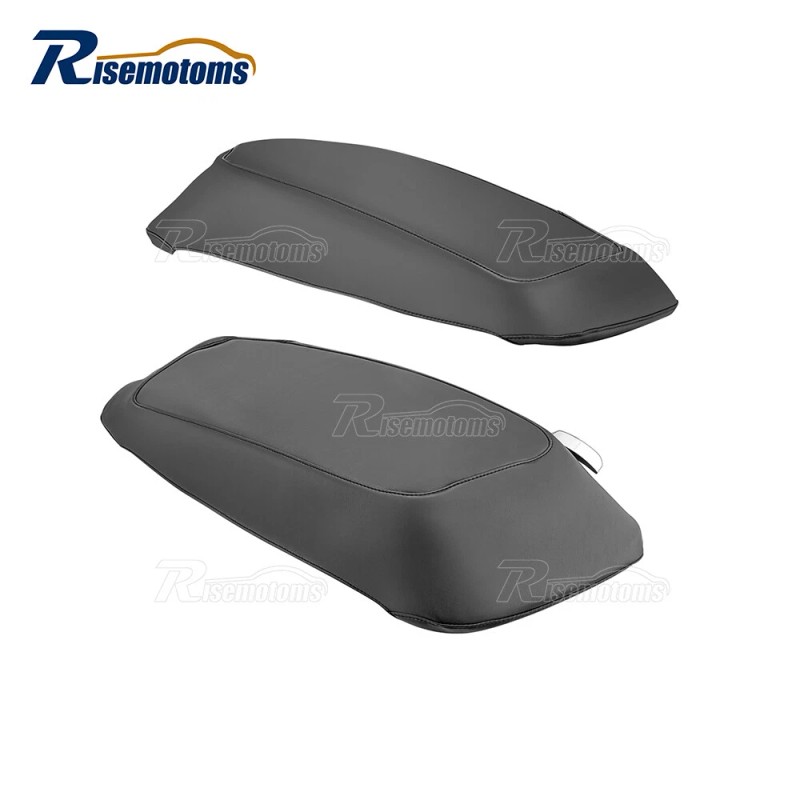 risemotom8 PU Leather Waterproof Hardbag Saddlebag Lid Covers for Harley