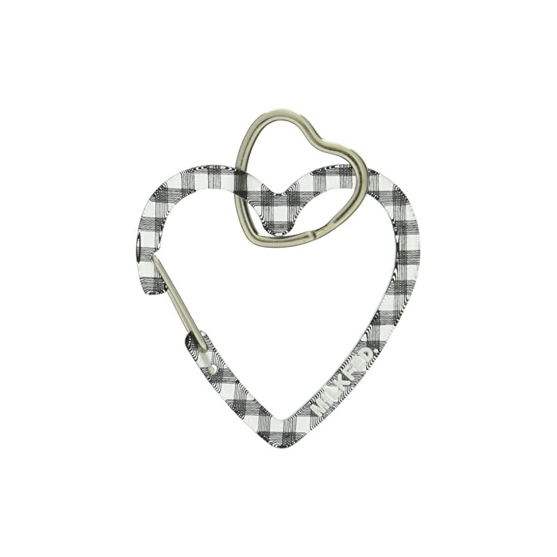 Milkfed NEO Heart Carabiner GINGHAM Women's Key Chain, Black