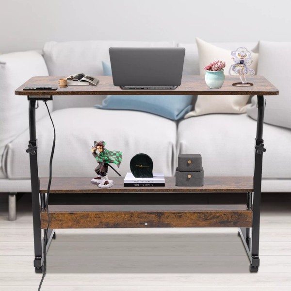 3 Tiers Free Standing Computer Desk Laptop Desk w/ 2