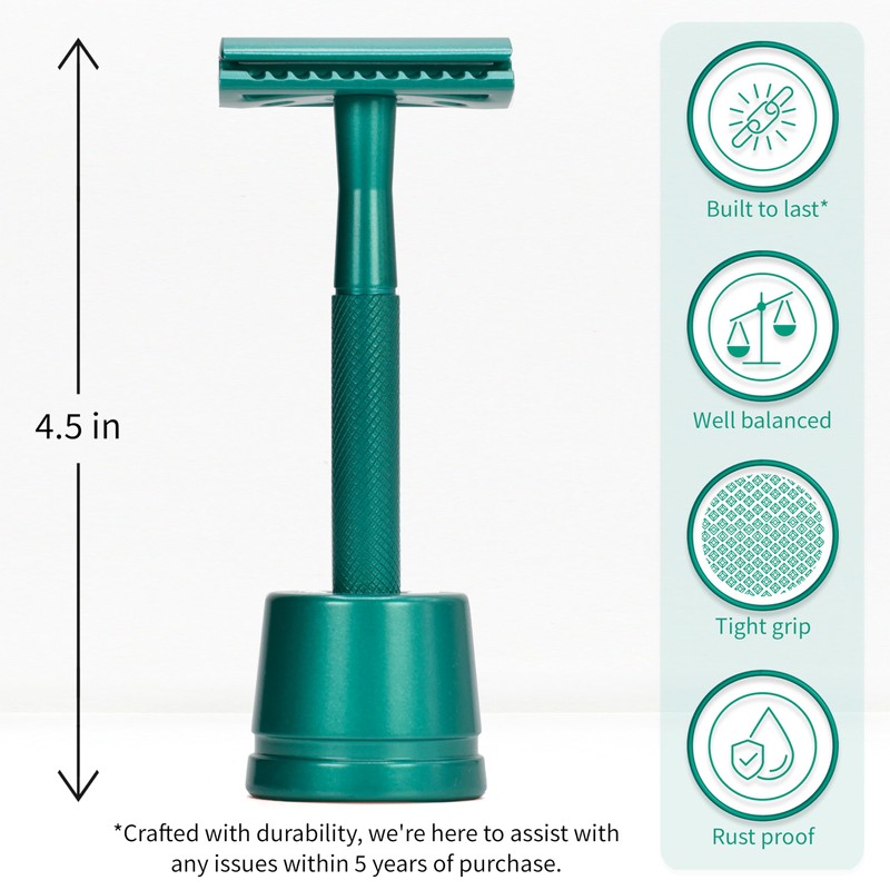 Bambaw Bambaw Double Edge Close Comb Safety Razor with Stand,