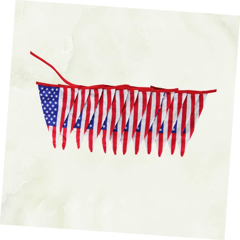 KOMBIUDA 12-pennant American Flag Banner Party Theme Decorative Triangle Bunting